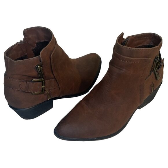 Madden Girl Women's Hunttz Boot Size 7M Ankle Bootie Stacked Heel Side Zip Brown - Picture 2 of 11